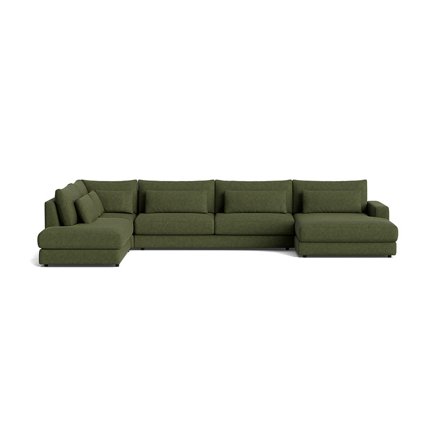 Sevilla U-sofa, højrevendt - Aragon Grøn - 420x240x85 - Sofa, u-sofa