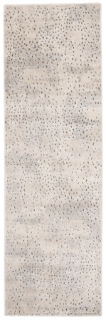 Storm 100X300 Small Greige Abstract Runner Rug