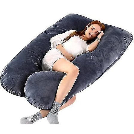 Gravidpute U-formet, gravidpute for gravide Helkroppspute med avtagbart trekk Svart