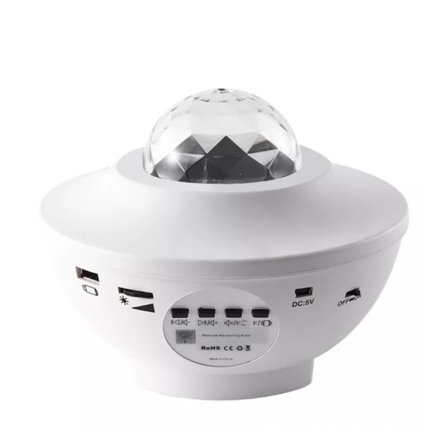 Tähtiprojektori Galaxy LED Bluetooth-kaiuttimella Kaukosäädin Sky Lamp for Kid white