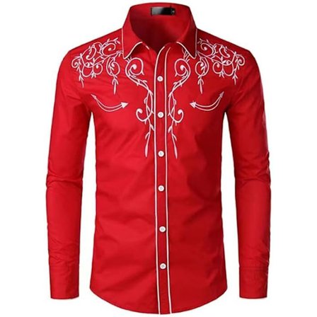 Herre Western Cowboy Skjorte Mote Slank Passform Design