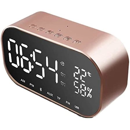 Väckarklocka Bluetooth-högtalare Metall Bluetooth Dubbelhögtalare