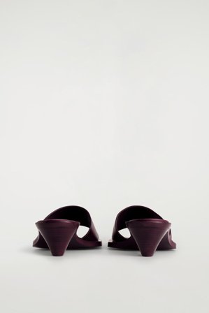 COS Women's Leather Kitten Heel Mules in Red