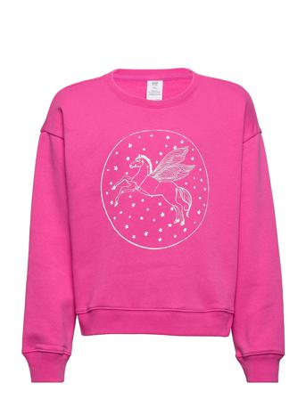 Kids Graphic Crewneck Sweatshirt Pink GAP