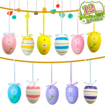 Påskeæg Dekorationer Påske Træ Dekorationer Påske Ornamenter til Hjemmet Dekorative Påskeæg Farverige Påske Hængende Æg Påske