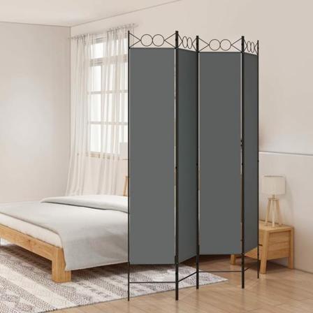 Vidaxl Rumsavdelare 4 Paneler Antracit 120x220 Cm Tyg Antracit