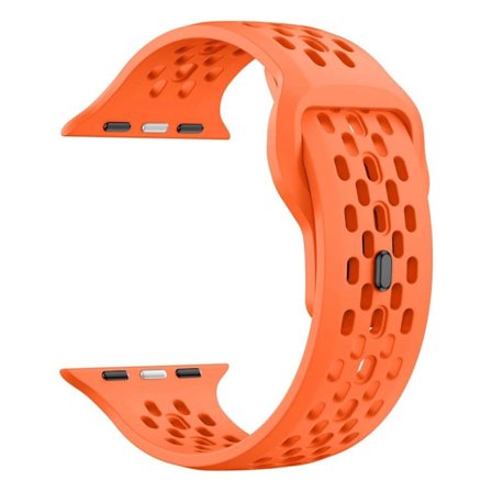 Kellonauha Apple Watch Series 41mm - 40mm - 38mm reiät muotoilu silikoni rannehihna - Oranssi