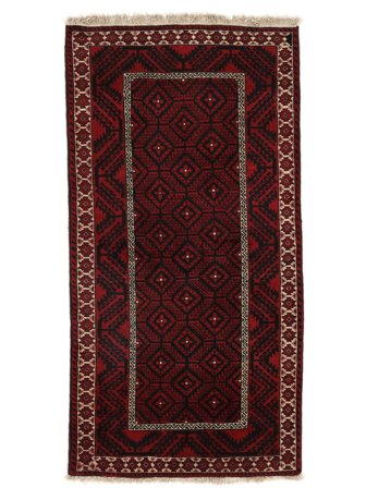 Alfombra Persa Belouch 110X210 Negro/Rojo Oscuro (Lana, Persia/Irán)