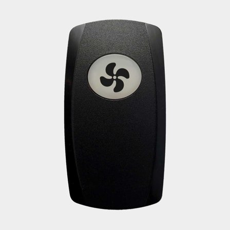 Kap / knop voor schakelaar Carling Technologies Contura V, ventilator, zwart