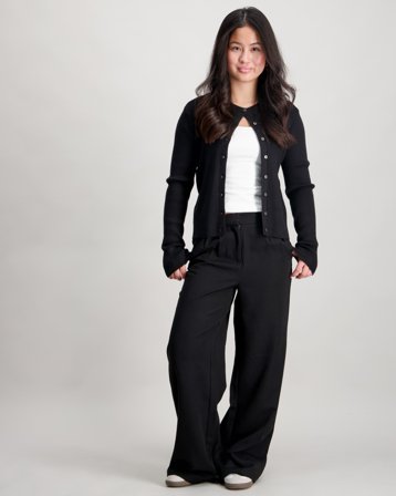 Kids ONLY KOGHATTIE-ZAL LIFE LC WIDE PANT Svart Bukser Jente - Kids Brand Store