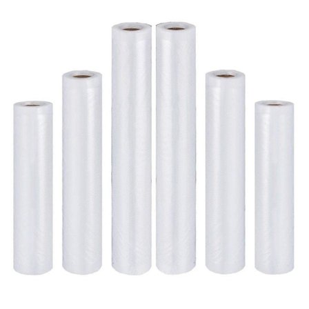 Vakuumruller Folieruller Vakuumposer for Vakuumforsegler Foliesveiser - 2 ruller 15cm x 300cm og 2 ruller 20cm x 300cm og 2 ruller 28cm x 300cm med