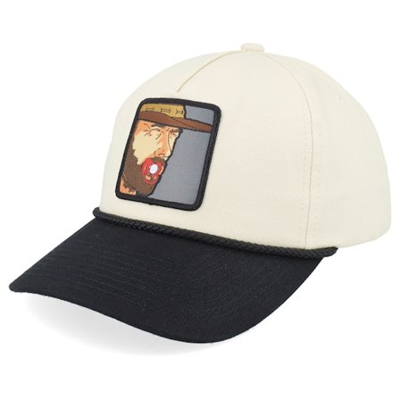 BOOM - Beige Adjustable Cap - Grown Man With Pacifier Rope Stone/Black Golfer A-Frame Adjustable @ Hatstore