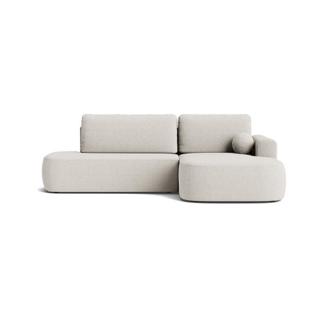 Monza Chaiselong Sovesofa, Højrevendt med Opbevaring - Modesto Creme - 286x175x90cm, Sovemål 215x140cm - Perfekt til Gæster