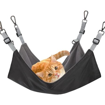 Kattehængekøje med Justerbare Remme og Kroge til Små Dyr