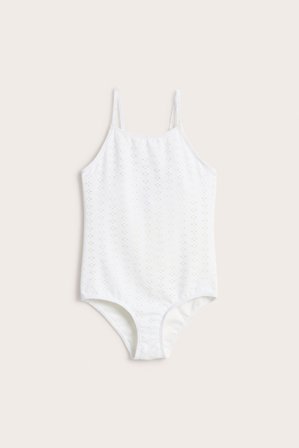 Kappahl | Baddräkt med broderie anglaise Offwhite 170 | Offwhite