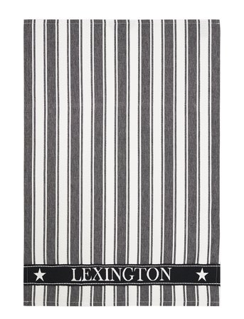 Lexington Home Icons Cotton Twill Waffle Striped Kitchen Towel - Black - 50X70CM