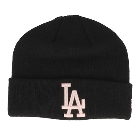 New Era - MLB Zwart cuff Beanie - Kids Los Angeles Dodgers League Essential Black/Pink Cuff @ Hatstore