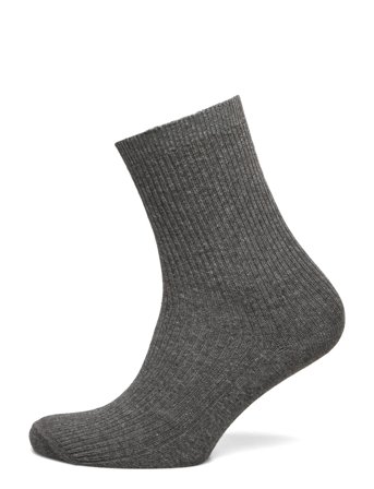 mp Denmark Fine Cotton Rib Socks - Grey - 37/39