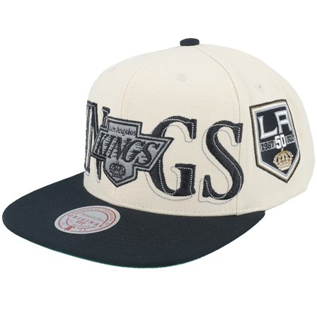 Mitchell & Ness - Beis snapback Gorra - Los Angeles Kings Across The Board Vintage Cream/Black Snapback @ Hatstore