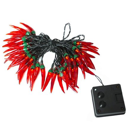 Solcellelamper Røde Paprikaer - Hage Solcelledrevne Dekorlamper - For Veranda Bryllupsfest Festlig Dekorasjon