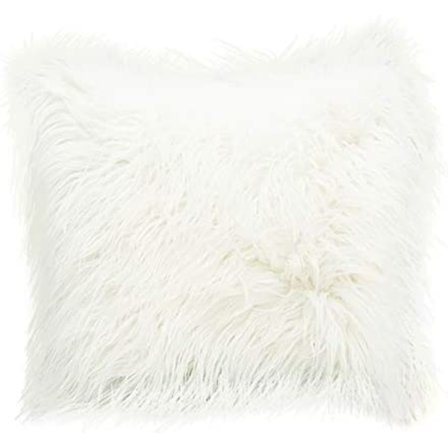 Kunstig pels pudebetræk (hvid)