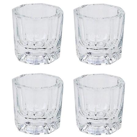 4 st Mini Glas Kristallkopp Spikkonst Akryl Vätska Pulver Dappen Skål Skål Glasvaror Spikkonst Verktyg