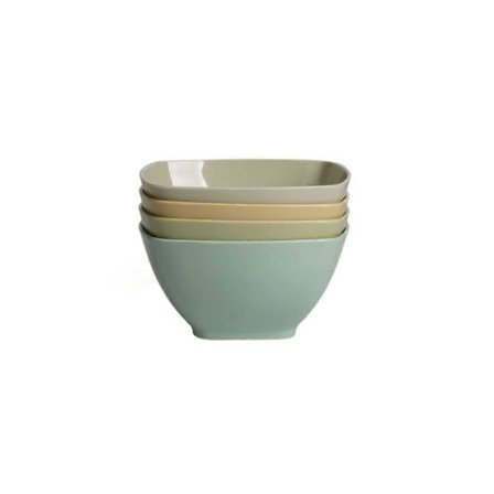 4 Set Melamin Plast Små Fyrkantiga Skålar för Snacks 800ml