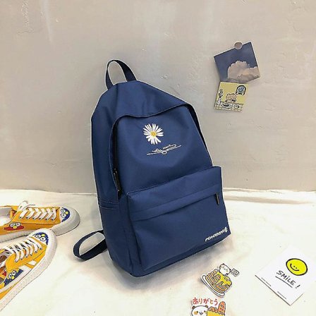 The New Small Daisy Canvas Bag Young Middle School Student Backpack Green