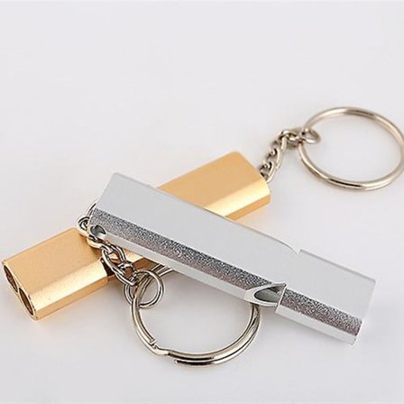 2 kpl Ulkona Räjähtävä Pilli Kaksiputkinen Korkeataajuinen Pilli Alumiiniseos Metallinen Selviytymispilli