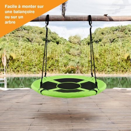 COSTWAY Rund Fågelbo Gunga 100 CM Diameter för trädstödd Maximal belastning 150 KG Utomhusgrön