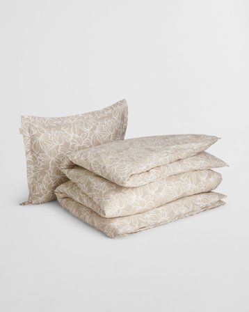 GANT Wohnaccessoires Einzelbettgarnitur mit Blumenprint (135x200+80x80) Beige
