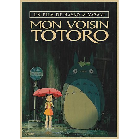 Vintage Retro Papir Anime Poster Tonari No Totoro Miyazaki Vægskulptur Vintage Hjemmeindretning Børneværelses Dekoration