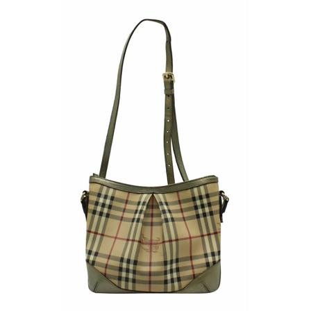 Burberry Vintage, Pre-owned Haymarket Check Canvas Hartham Crossbody Bag Beige, Dames, Maat:ONE Size