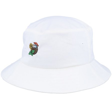 Iconic - Weiss bucket Hut - Summer Pina Coco Nut Drink White Bucket @ Hatstore