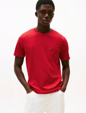 Tommy Hilfiger Essential Solid Pocket Tee - Red - S