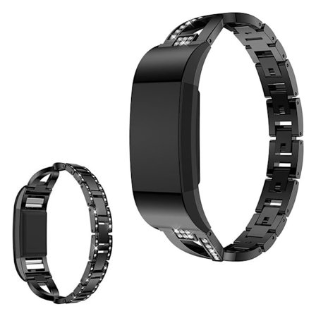 Fitbit Charge 2 X-shape stainless steel watch band - Black