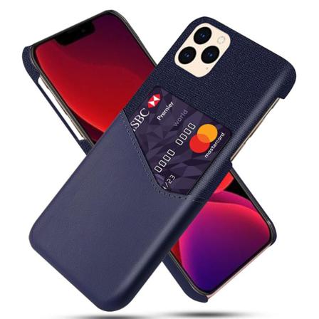 Iphone 12 / 12 Pro - Ksq Skal Med Kortfack - Blå Blue Blå