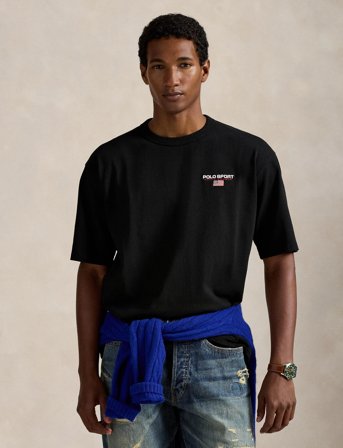 Polo Ralph Lauren Relaxed Fit Polo Sport Jersey T-Shirt - Black - L
