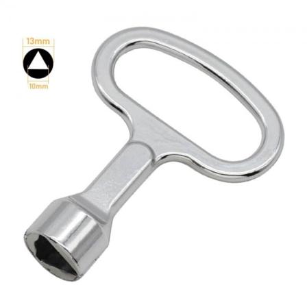 Kolmion muotoinen roskakorin avain Keltainen kolmion muotoinen kolmioavain metallilla