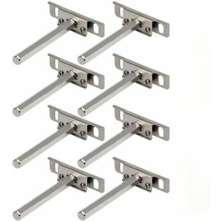 Skjult T-formet platebrakett skilleveggsbrakett, 8-delt 12cm (4 tommer) sekskantet søyle bevegelig, vakker og holdbar