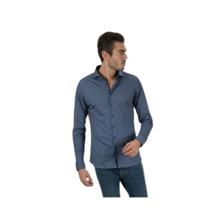 Desoto Shirt with small floral patterns Blå, Herre Skjorter