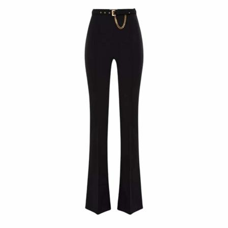 Elisabetta Franchi, Chinos Zwart, Dames, Maat:S,stof
