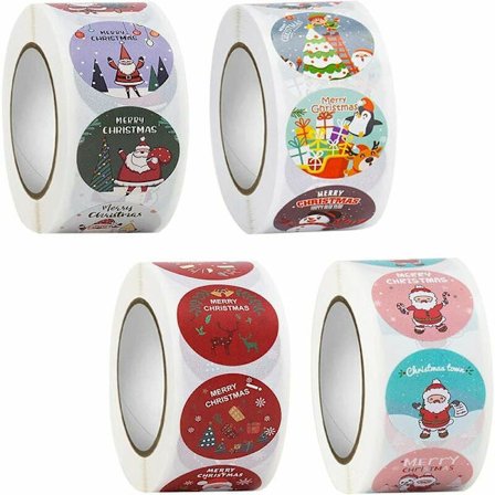 2000 st jul klistermärken rulle runda jul klistermärken etiketter god jul etiketter rulle klistermärken presentinslagning jul dekoration