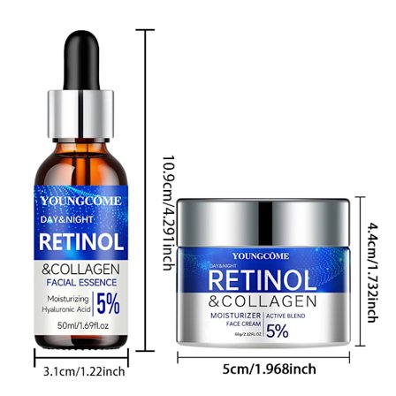 Retinol Kräm Serum Kombinationsset för Ansiktsvård Återfuktar