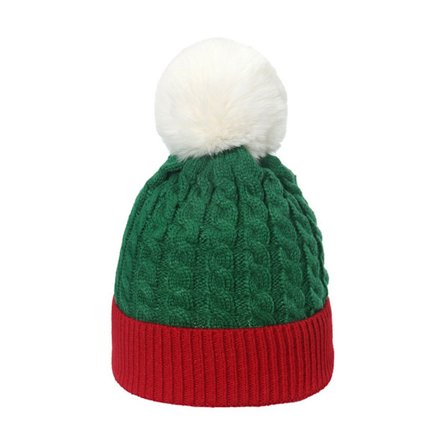 Naisten Talvinen Ribattu Pipo Ristiin Ommeltu Paksu Kaapelin Neule Pompom Pehmeä W-Tyyli B KLB