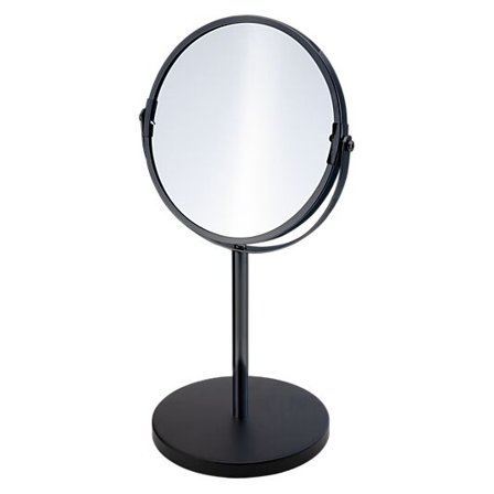 DUSCHY Bordspeil 2-sidig matt sort med 3X forstørrelse på en side