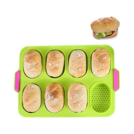 Silikone Baguetteform, fransk baguettebakke til bagning af kager og hamburgere, non-stick brødform med mini-brødpande