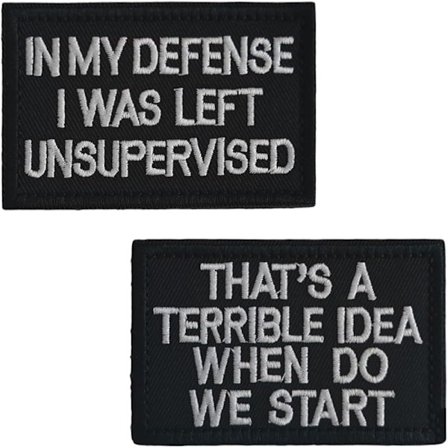 2 stk Det er en forferdelig idé Når begynner vi morsomt brodert