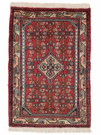 Tapis D'orient Asadabad 60X90 Rouge Foncé/Noir (Laine, Perse/Iran)