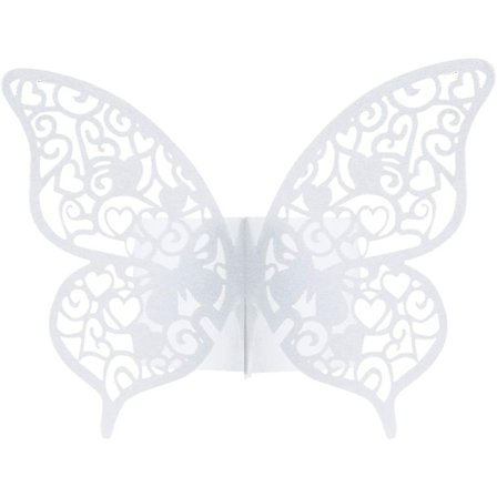 50 x Butterfly Serviettringer, Perlemor Serviettringer i Papir, til Bryllup